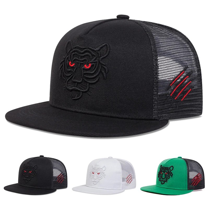 Outdoor Sports Net - Unisex Tiger Embroidery Hip-hop Net Hats