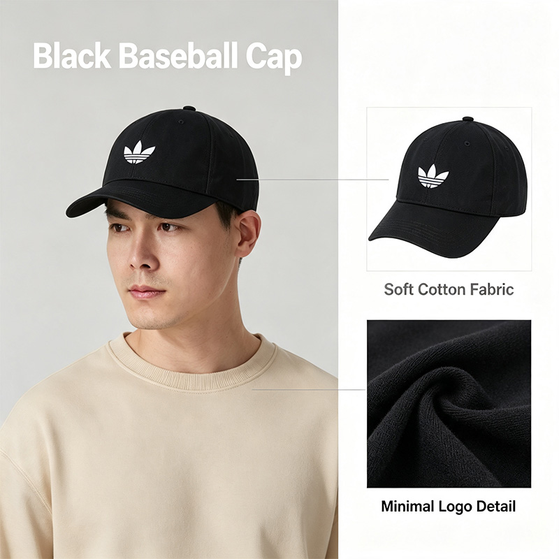Adidas Black Baseball Cap Soft - огляд і ціна Outdoor Sport Logo